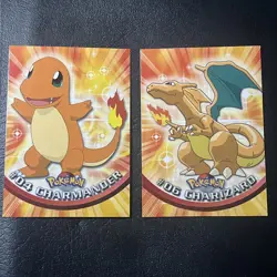 Charizard #06 Charmander #04 1st Print Pokemon Topps Series 1 1999 2000 NM - Image 1