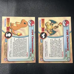 Charizard #06 Charmander #04 1st Print Pokemon Topps Series 1 1999 2000 NM - Image 2