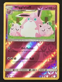 Pokemon TCG Wigglytuff 135/214 SM Unbroken Bonds Reverse Holo Rare NM- - Image 1