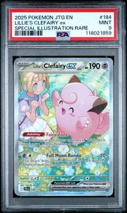 2025 POKEMON JTG EN-JOURNEY TOGETHER #184 LILLIE'S CLEFAIRY EX PSA 9 - Image 1