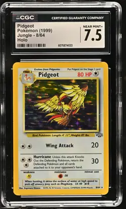 CGC 7.5 Pidgeot 1999 Jungle 8/64 Holo Pokemon Card - Image 1