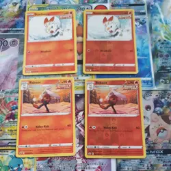 Pokemon Cards: Scorbunny 26 Common Regular S&S: Chilling Reign 4 card Bundle - Image 1