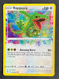 Rayquaza 138/185 Amazing Rare Vivid Voltage Pokemon Trading Card TCG NM - Image 1