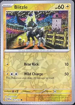 Blitzle 062/182 SV04: Paradox Rift Reverse Holo - Pokemon Card - Image 1