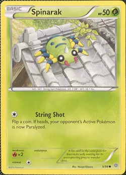 Spinarak 5/98 XY - Ancient Origins Regular - Pokemon Card - Image 1