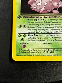 Dark Weezing 14/82 Team Rocket First Edition Holo Rare Vintage Pokemon Card DMG - Image 2