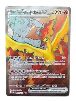 Pokemon TCG Team Rocket's Moltres EX Card 208/182 Destined Rivals NM/Mint - Image 1