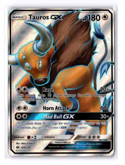 Tauros GX (Full Art) - 144/149 Sun & Moon Base Set Ultra Rare - NM - POKEMON TCG - Image 1