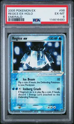 2005 Pokemon Regice EX Emerald Holo Rare #98 PSA 6 EX-MT - Image 1