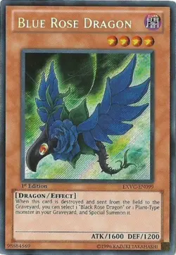 Yugioh! LP Blue Rose Dragon - EXVC-EN099 - Secret Rare - 1st Edition Lightly Pl - Image 1