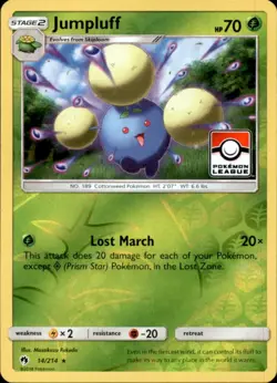 Pokemon Card Jumpluff League Promo 14/214 Lost Thunder Holo Foil 2018 LP - Image 1