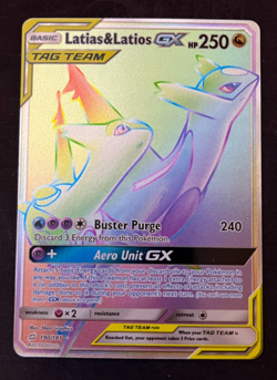 Pokemon Latias & Latios GX TCG Team Up Holo Card 190/181 Rainbow Secret Rare - Image 1
