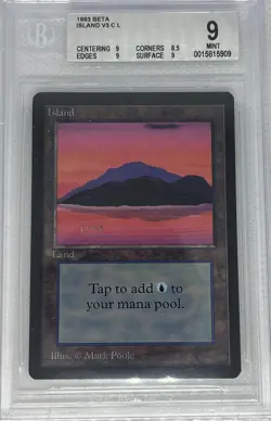 ISLAND V3, BETA, 1993 MTG, BGS 9.0, GRADED "MINT. 9/9/8.5/9 - Image 1
