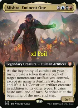 MTG Foil Borderless Commander: The Brothers' War BRC Mishra, Eminent One MINT - Image 1