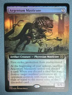 MTG Argentum Masticore (Extended Art) Foil ONE NM - Image 1