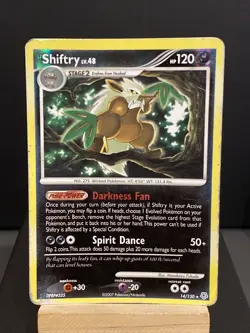 Pokemon Card Shiftry 14/130 Reverse Holo Rare Diamond And Pearl Played - Image 1