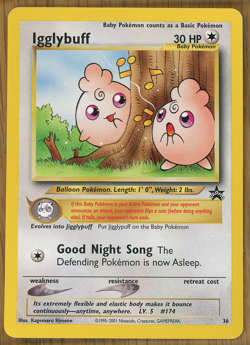 Igglybuff - #36 ~ 2001 WOTC Black Star Promo ~ Slight Play!! - Image 1