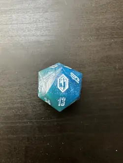 MTG Final Fantasy: Gift Bundle "Crystal" Shinra Blue Oversized D20 Die Dice - Image 1