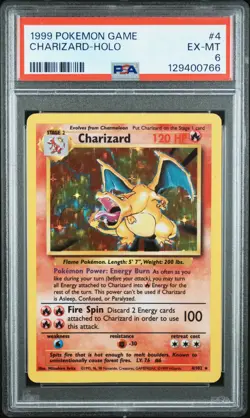 1999 POKEMON GAME #4 CHARIZARD-HOLO PSA 6 - Image 1