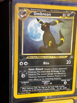 Pokemon TCG Umbreon Neo Discovery 32 1st Edition Rare Non Holo - Image 1
