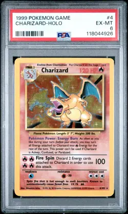 1999 POKEMON GAME #4 CHARIZARD-HOLO PSA 6 - Image 1