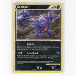 Pokemon TCG Sableye 35/90 HGSS Undaunted Regular Uncommon Card EN-LP 2010 - Image 1
