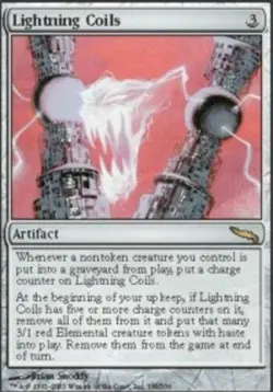 Lightning Coils NM/PL Mirrodin MTG Magic The Gathering Artifact English Card - Image 1