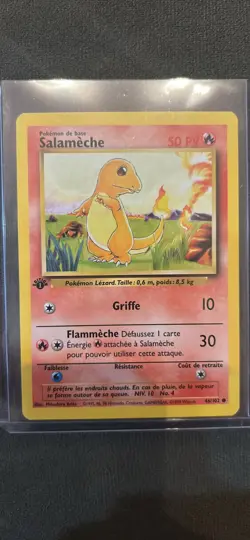 Pokemon Card - Charmander Salameche 1st Edition French Base Set 46/102 Common - Image 1