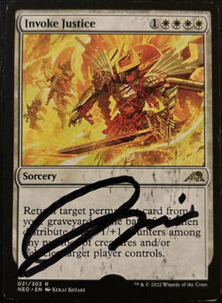 Invoke Justice Artist Proof Signed Sketched Kamigawa Neon Dynasty NEO MTG - Image 1
