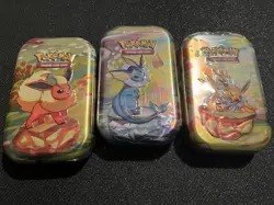 Pokemon Scarlet And Violet Prismatic Evolutions Mini Tins Lot Of 3 Sealed - Image 1