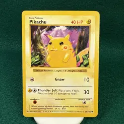 Red Cheeks Pikachu Base Set Shadowless 58/102 Vintage Pokemon WOTC - Image 1