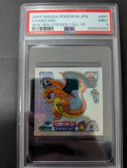 2004 AMADA POKEMON JAPANESE #487 CHARIZARD ADV GEN STICKER COLL V5 PSA9 - Image 1