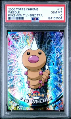 2000 TOPPS CHROME POKEMON T.V. SPECTRA #13 WEEDLE PSA 10 - Image 1