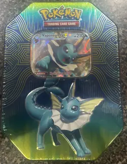 Pokemon: Elemental Power Tin Vaporeon GX + 4 Packs (NEW SEALED) - Image 1
