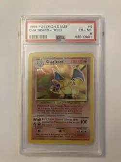 PSA 6 1999 Pokemon Charizard Base Set Unlimited Holo 4/102 - Image 1