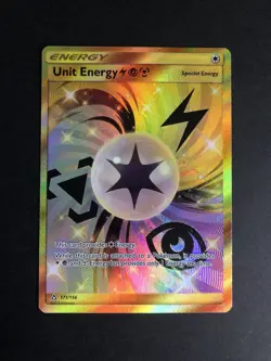 Pokemon TCG Unit Energy Trainer Ultra Prism 171/156 Holo Gold Secret Rare NM - Image 1