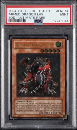 2004 YU-GI-OH! SOD-SOUL OF THE DUELIST #EN014 ARMED DRAGON LV5 PSA 9 - Image 1