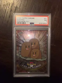 2000 Topps Chrome Dugtrio PSA 7 Pokemon T.V. Card #51 - Image 1