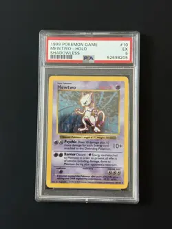 Mewtwo Holo - 10/102 - Shadowless Base Set Vintage Pokemon Card - PSA 5 - Image 1