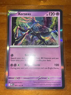 Pokemon TCG Xerneas Holo Mega Evolutions Rare Card 064/132 NM 2025 - Image 1