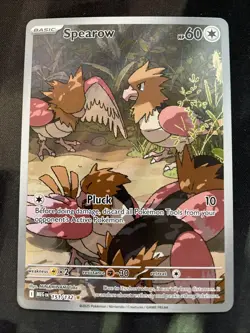 Spearow 151/132 Me01: Mega Evolution Holo Pokemon Card Full Art Normal Type - Image 1