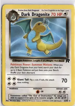 Dark Dragonite Rocket Non Holo 22/82 Pokemon Trading Card WOTC TCG - Image 1