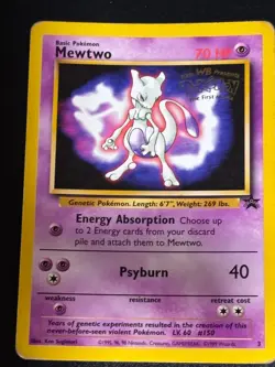 Mewtwo Pokemon WB Promo Card 1999, Moderately played condition, - Image 1
