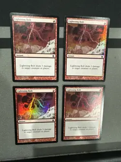 Lightning Bolt X4 Mtg Fire And Lightning Played - Image 1