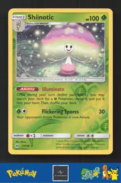 2017 Pokemon SM Sun & Moon Base Set 17/149 Shiinotic - Image 1