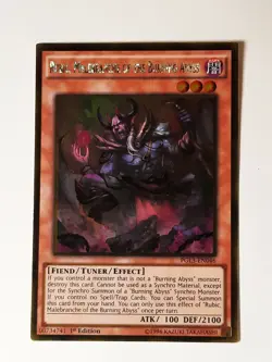 Yugioh Rubic, Malebranche Of The Burning Abyss PGL3-EN046 GOLD RARE 1st Ed MINT - Image 1
