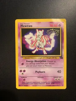 Pokemon Mewtwo Rare 1999 Film Black Star Promo Card ex. condition - Image 1