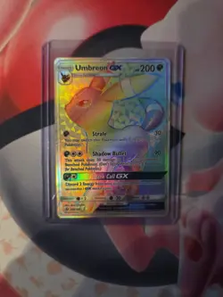 Umbreon GX 154/149 Sun & Moon Base Set 2017 Secret Rainbow Pokemon Card TCG - Image 1