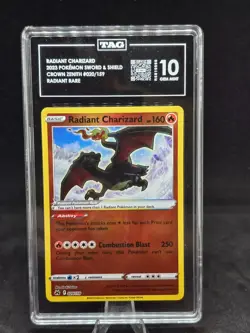 Pokemon TCG Radiant Charizard 020/159 Crown Zenith Radiant Rare TAG 10 Gem Mint - Image 1