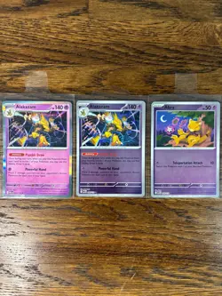 Pokemon TCG - Alakazam 056/132 (Holo & RH) - Abra 054/132 (RH) - Mega Evolution - Image 1